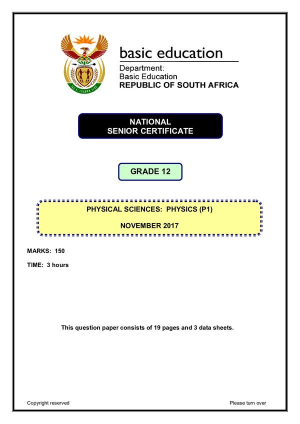 Physical Sciences Paper 1 (English)
