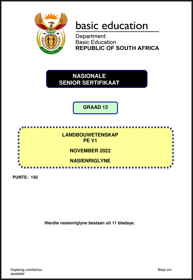 Agricultural Sciences P1 Nov 2022 Mg Afr Gr12