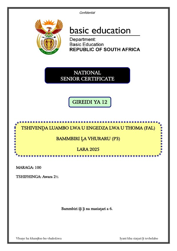 Tshivenda Fal P3