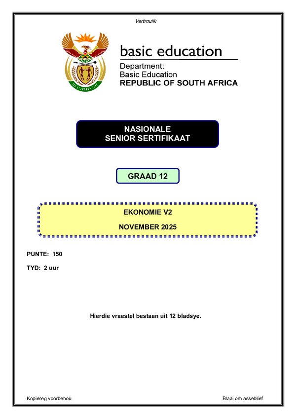 Economics Paper 2 (Afrikaans)