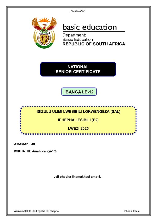 Isizulu Sal P2