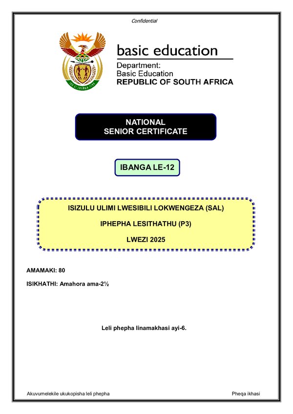 Isizulu Sal P3