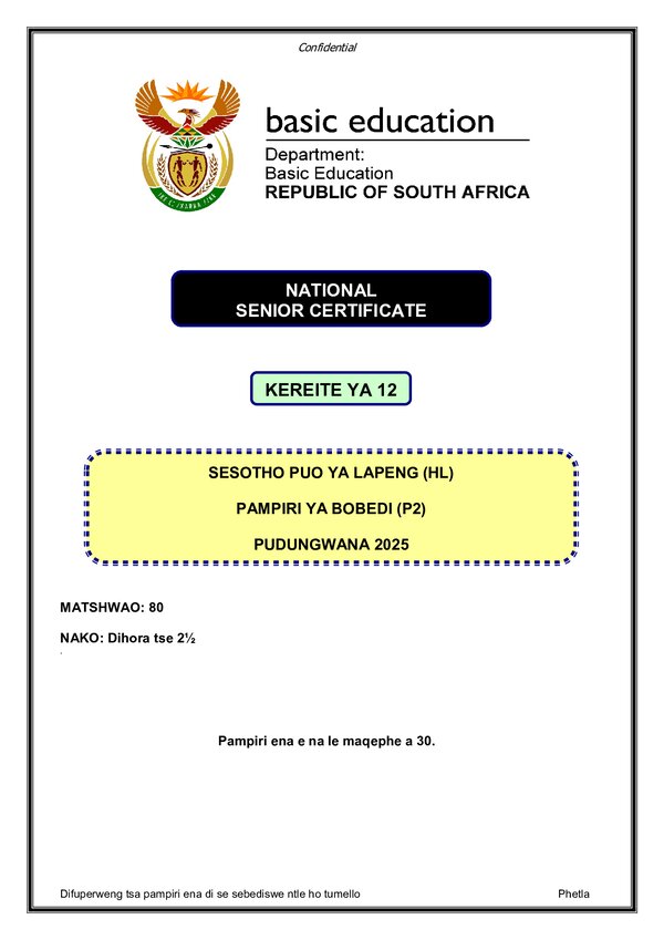 Sesotho Hl P2