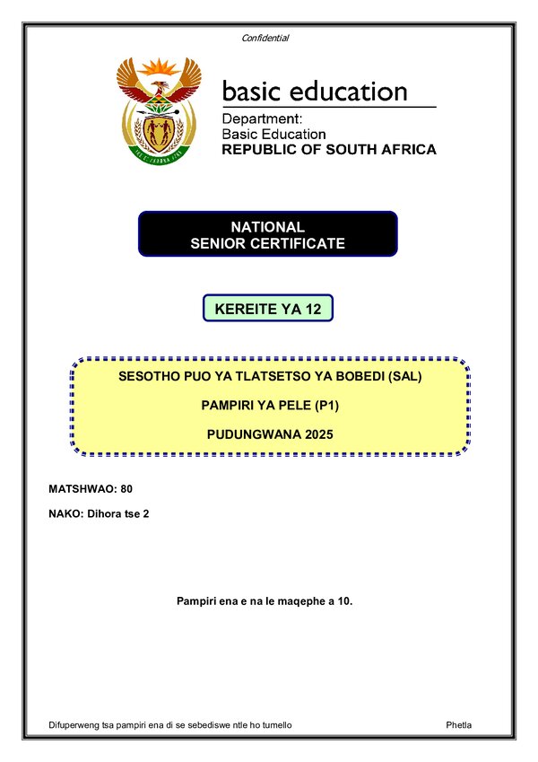 Sesotho Sal P1