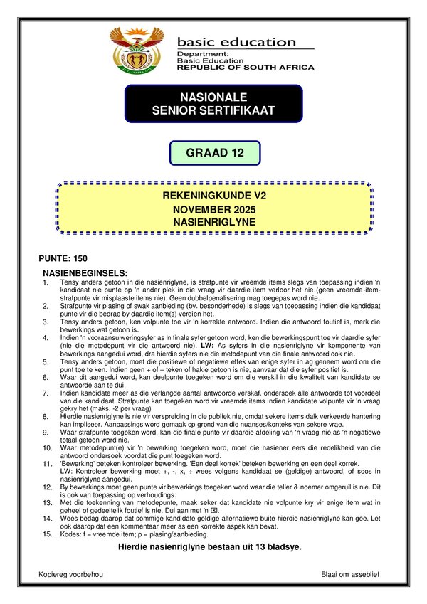 Accounting Memo 2 (Afrikaans)