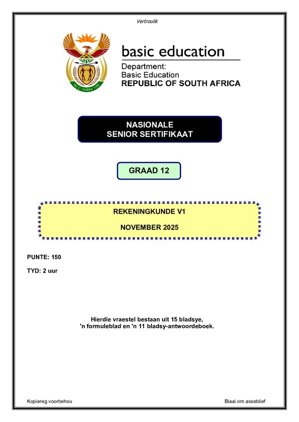 Accounting Paper 1 (Afrikaans)