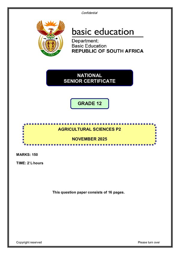 Agricultural Sciences Paper 2 (English)