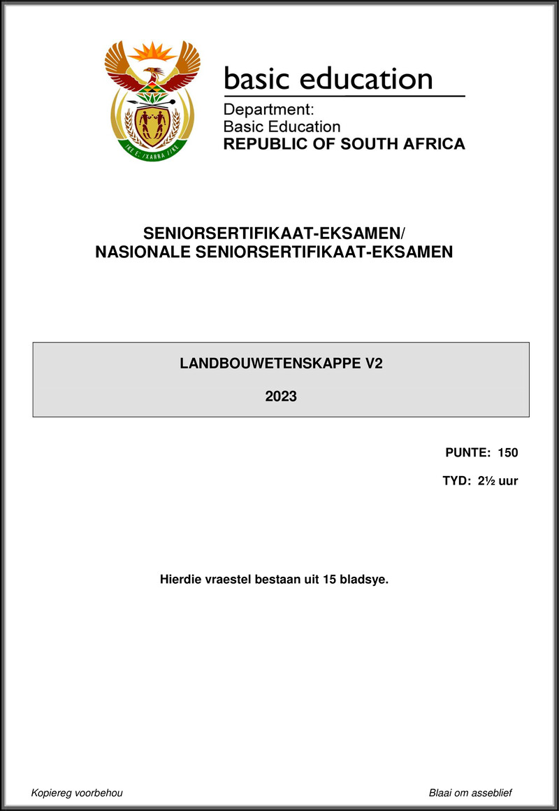 Agricultural Sciences P2 May June 2023 Afr Gr12