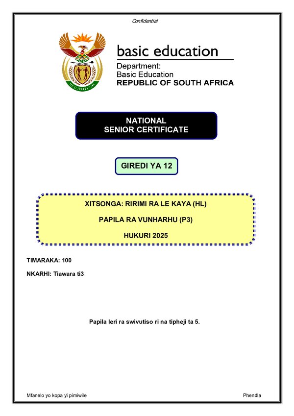 Xitsonga Hl P3