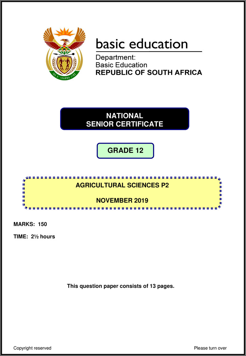 Agricultural Sciences P2 Nov 2019 Eng Gr12