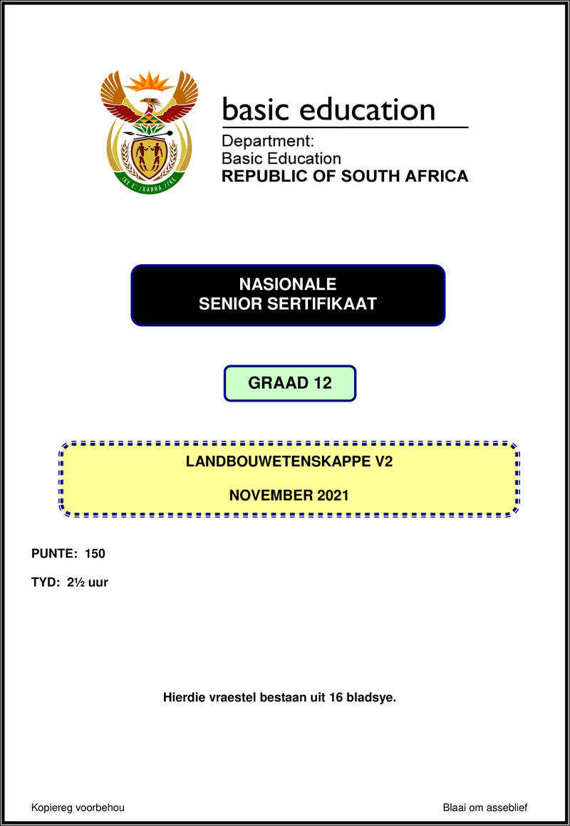 Agricultural Sciences P2 Nov 2021 Afr Gr12