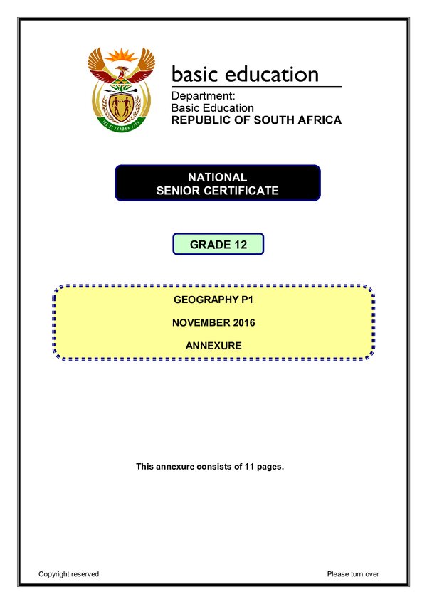 Geography Paper 1 Annexure (English)