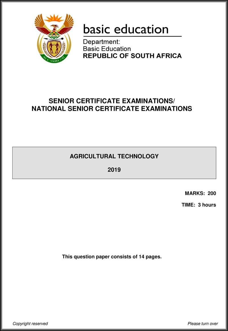 Agricultural Technology May June 2019 Eng Gr12
