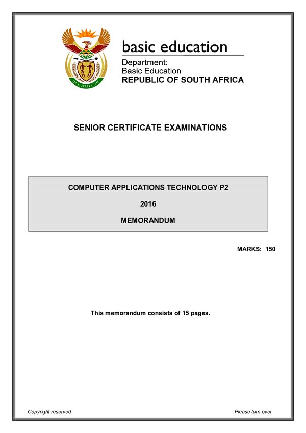Computer Application Technology Memo 2 (English)