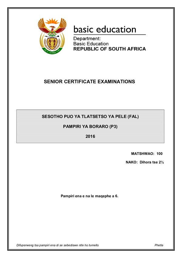 Sesotho Fal P3