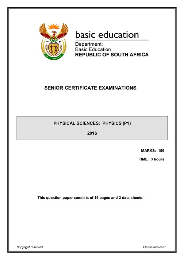 Physical Sciences Paper 1 (English)