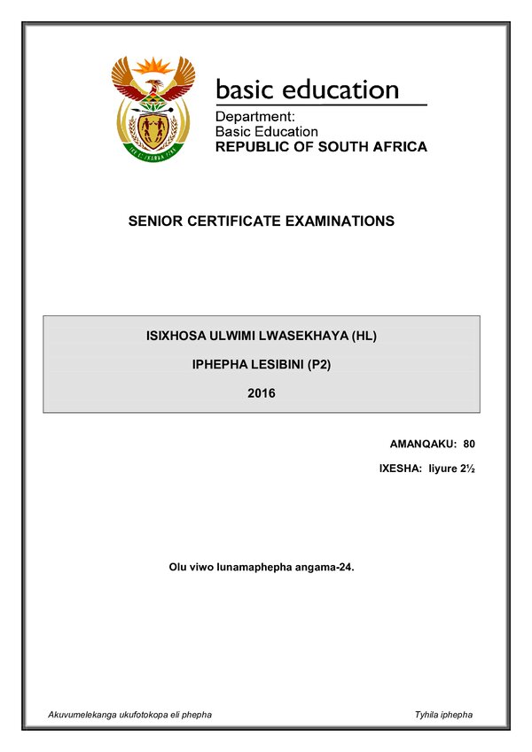 Isixhosa Hl P2