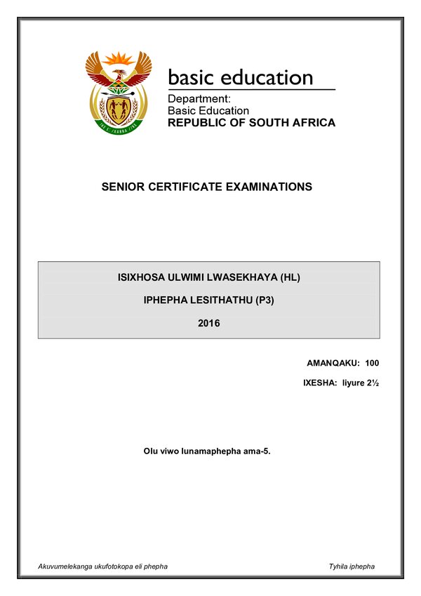 Isixhosa Hl P3