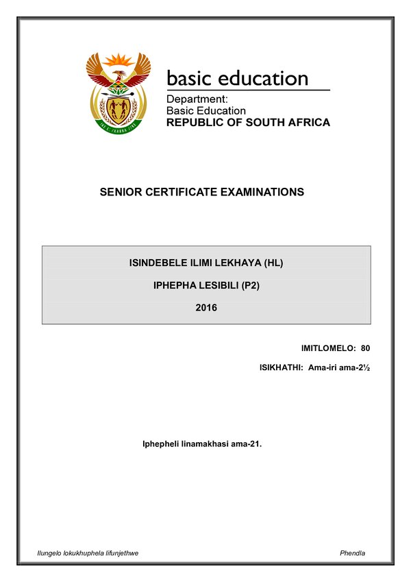 Isindebele Hl P2