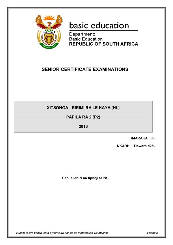 Xitsonga Hl P2