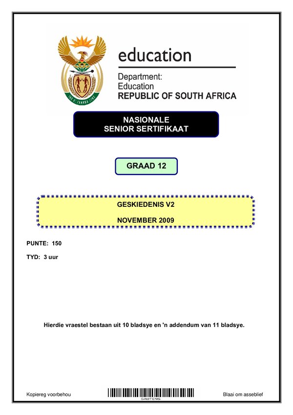 History Paper 2 (Afrikaans)