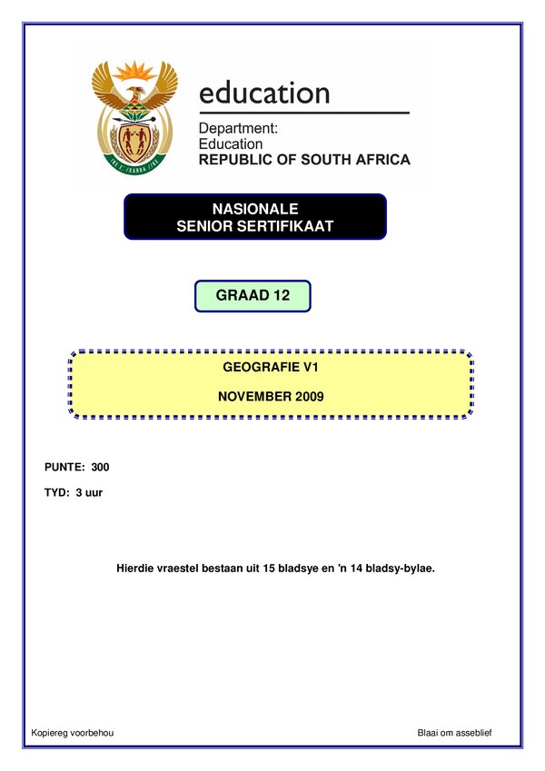 Geography Memo 1 (Afrikaans)