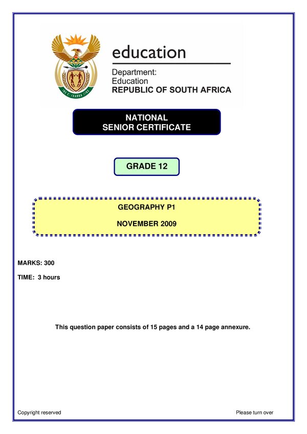 Geography Paper 1 (English)