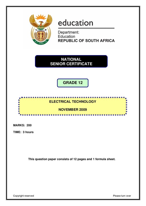 Electrical Technology Paper 1 (English)