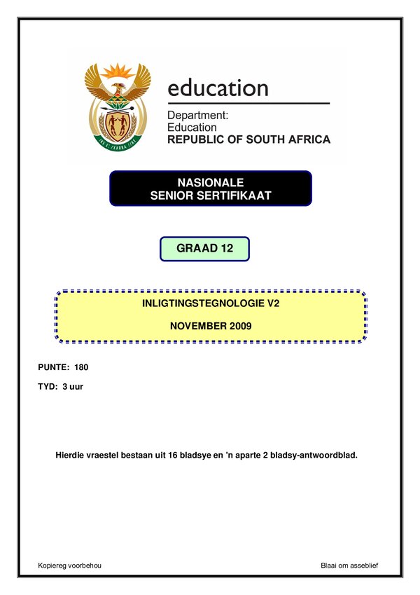 Information Technology Paper 2 (Afrikaans)