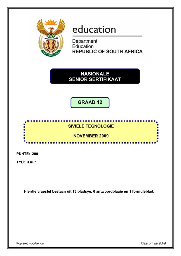 Civil Technology Paper 1 (Afrikaans)