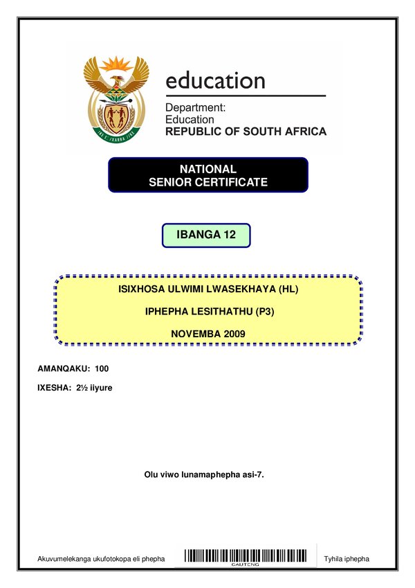 Isixhosa Hl P3