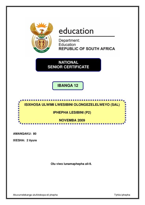 Isixhosa Sal P2