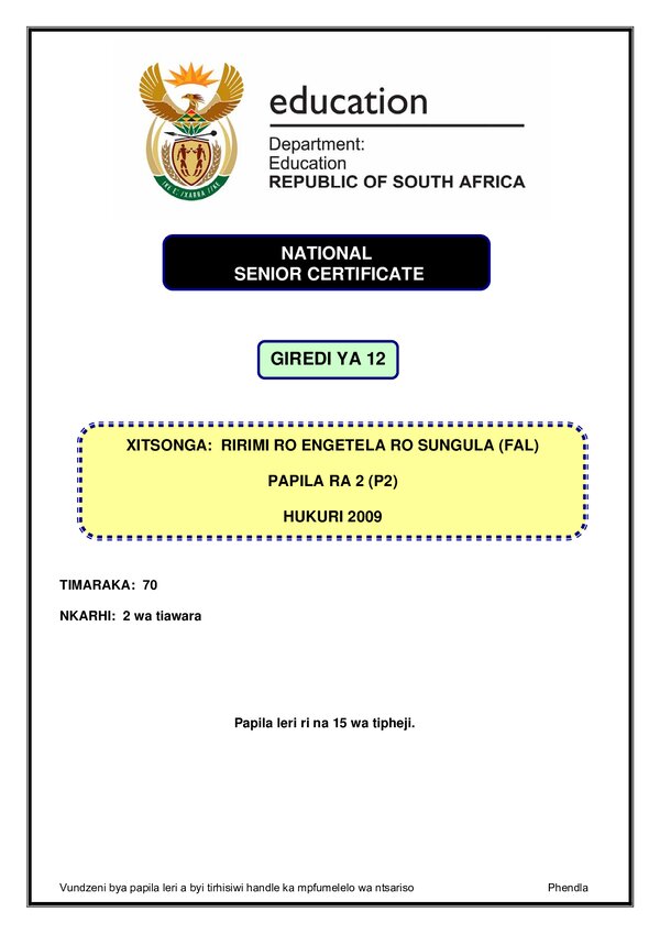 Xitsonga Fal P2