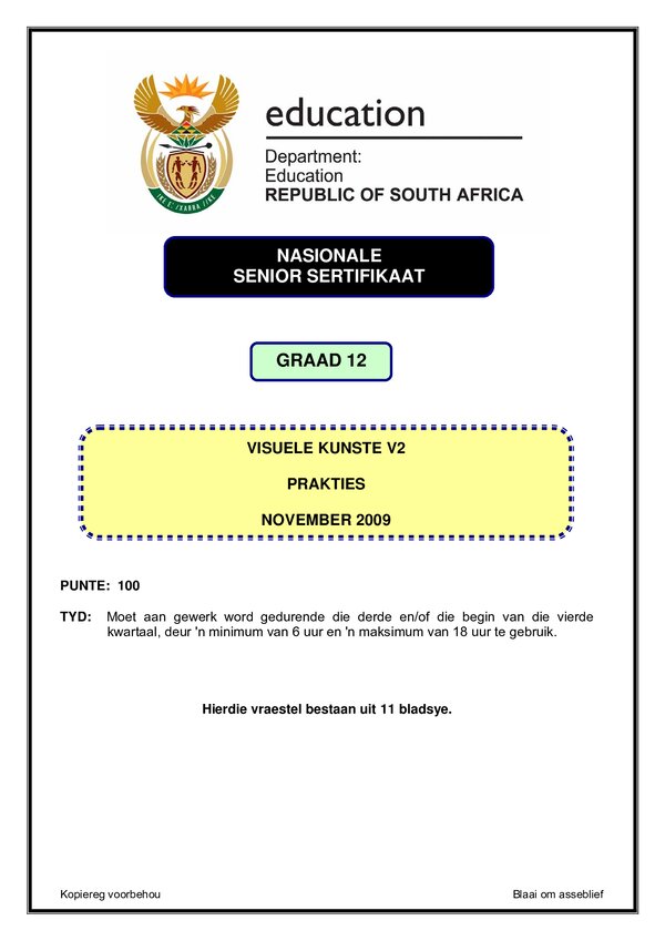 Visual Arts Paper 2 (Afrikaans)
