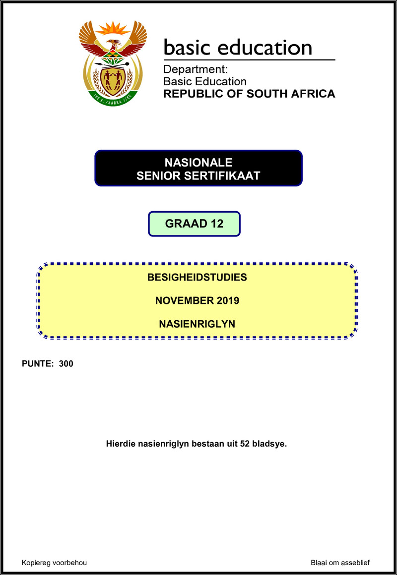 Business Studies Nov 2019 Memo Afr Gr12