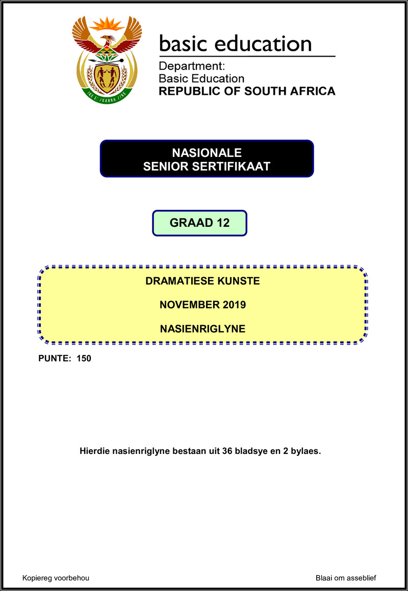 Dramatic Arts Nov 2019 Memo Afr Gr12