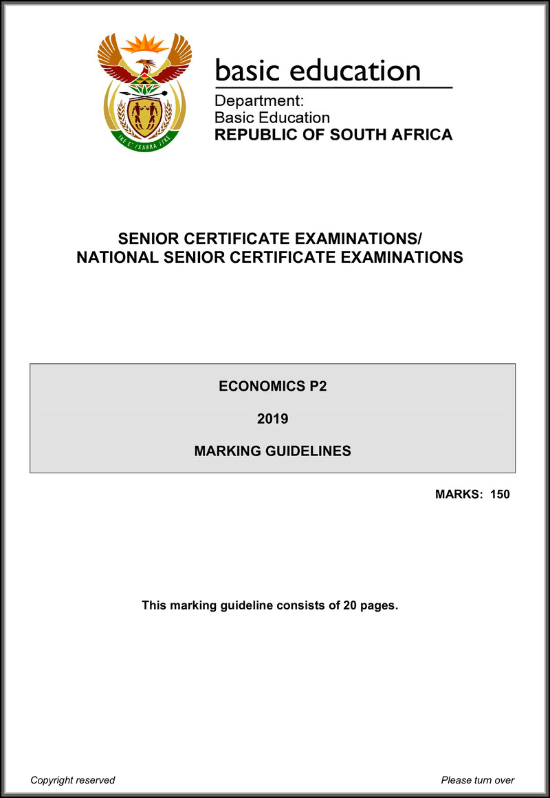 Economics P2 May June 2019 Memo Eng Gr12