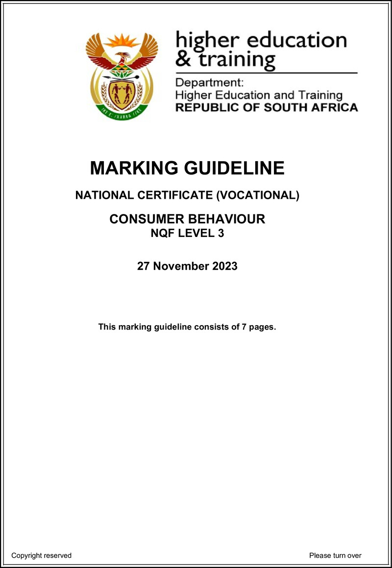 Nc640 Consumer Behaviour L3 Memo Nov 2023