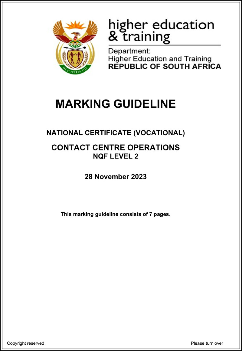 Nc660 Contact Centre Operations L2 Memo Nov 2023 Edited