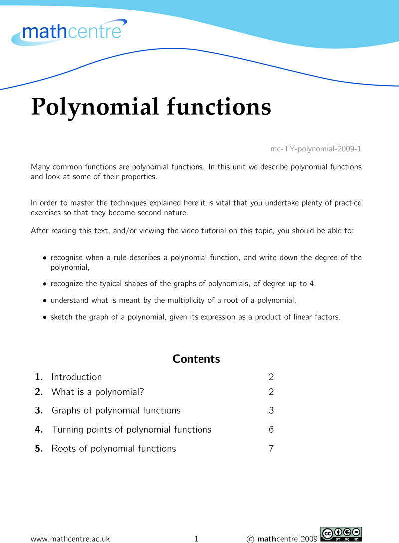 Polynomial Funtion Maths Gr12