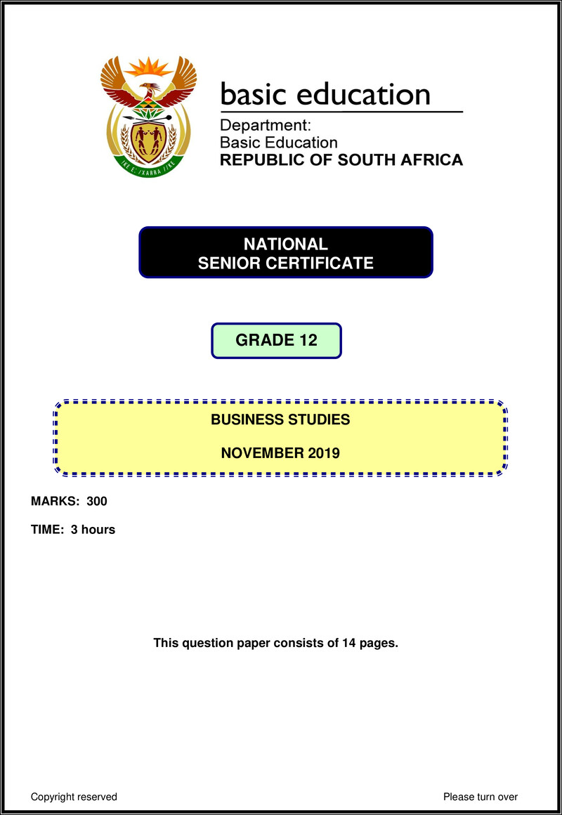 Business Studies Nov 2019 Eng Gr12