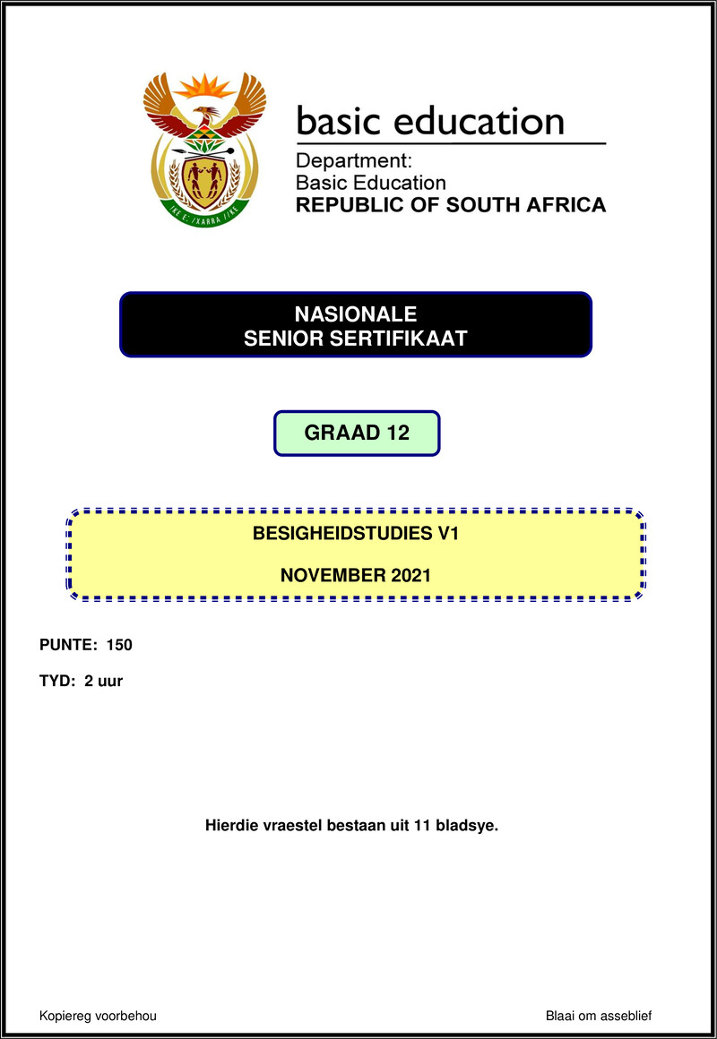 Business Studies P1 Nov 2021 Afr Gr12