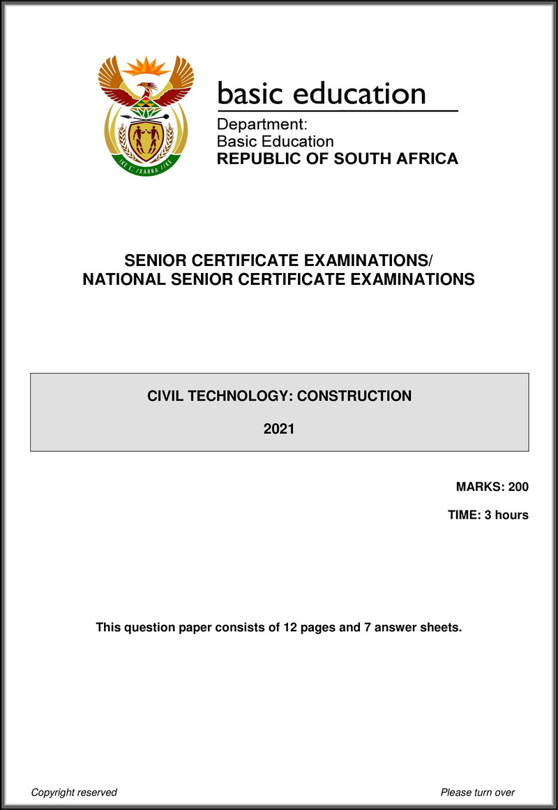 Civil Technology May June 2021 Construction Eng Gr12