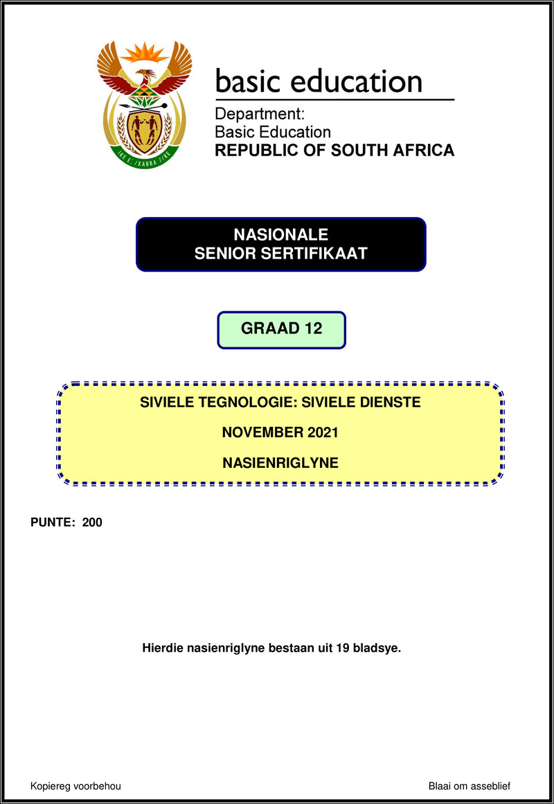 Civil Technology Nov 2021 Civil Services Mg Afr Gr12