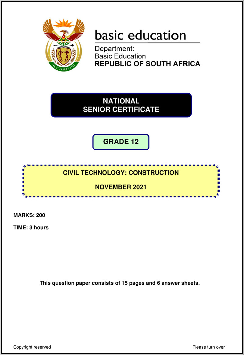 Civil Technology Nov 2021 Construction Eng Gr12