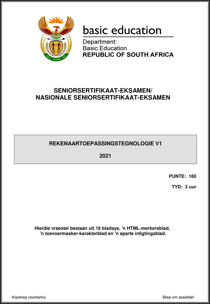 Computer Application Technology P1 May June 2021 Afr Gr12