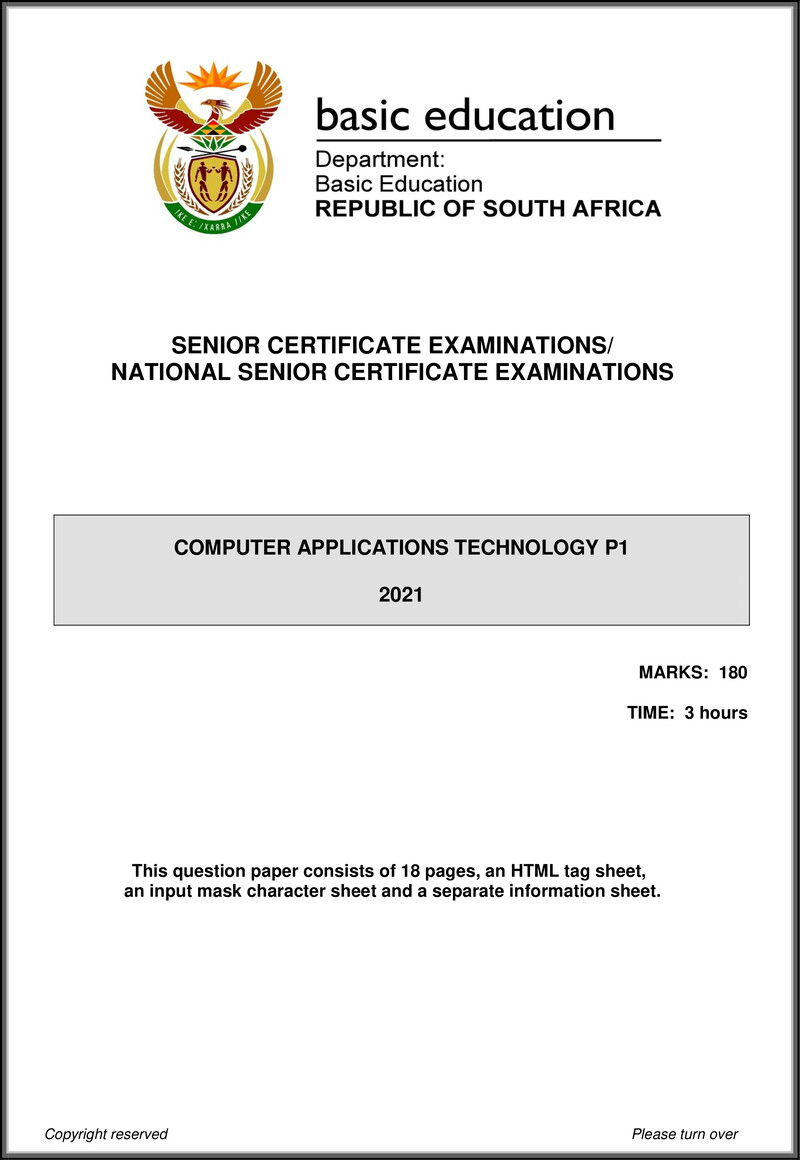 Computer Application Technology P1 May June 2021 Eng Gr12
