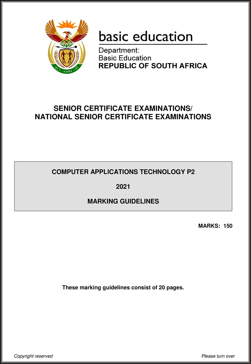 Computer Application Technology P2 May June 2021 Mg Eng Gr12
