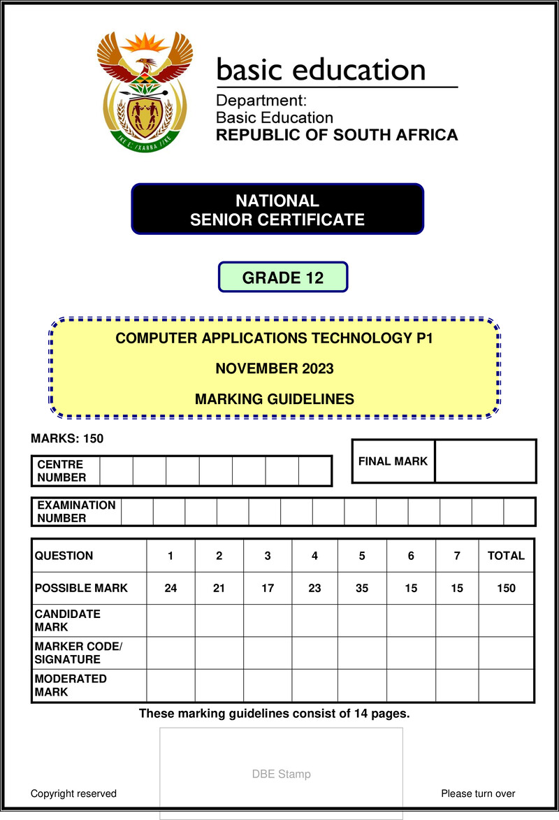 Computer Applications Technology P1 Nov 2023 Mg Eng Gr12