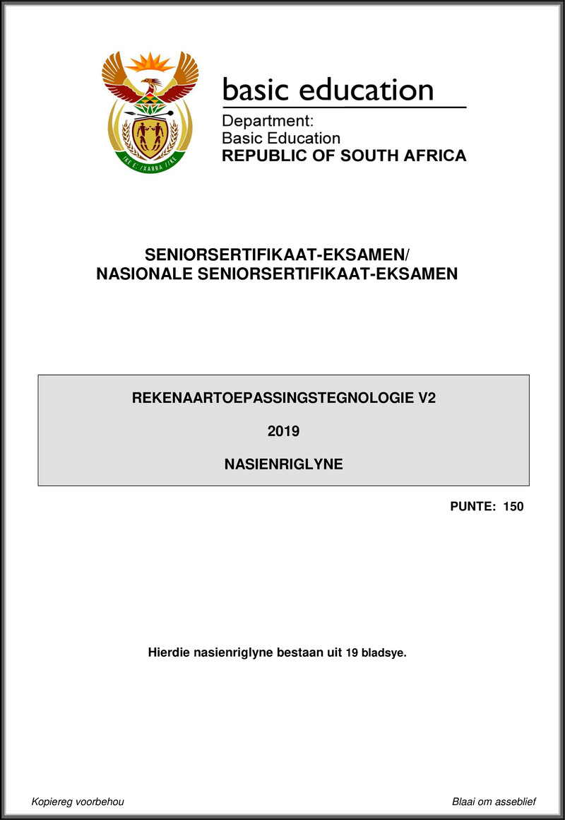 Computer Applications Technology P2 May June 2019 Memo Afr Gr12